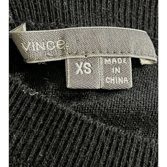 VINCE Black Rayon Cashmere Blend Dolman Sleeve V-Back Sweater Pullover - Picture 7 of 7